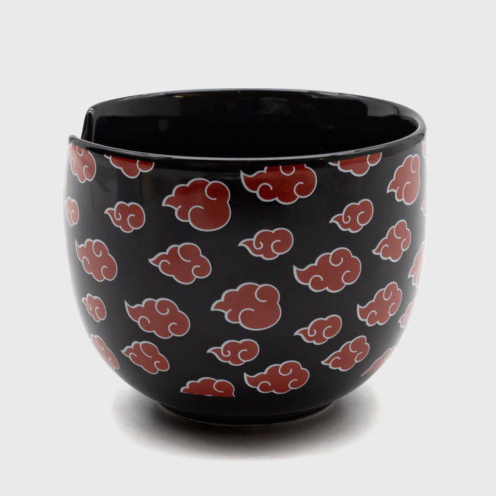 ramen bowl. akatsuki cloud pattern on bowl.