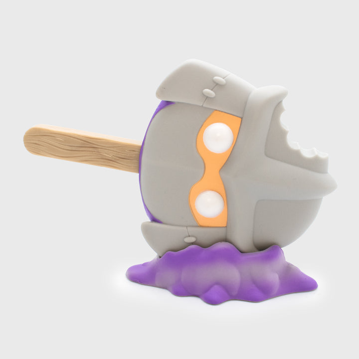 tmnt meltz laying on top of stand. shredder.