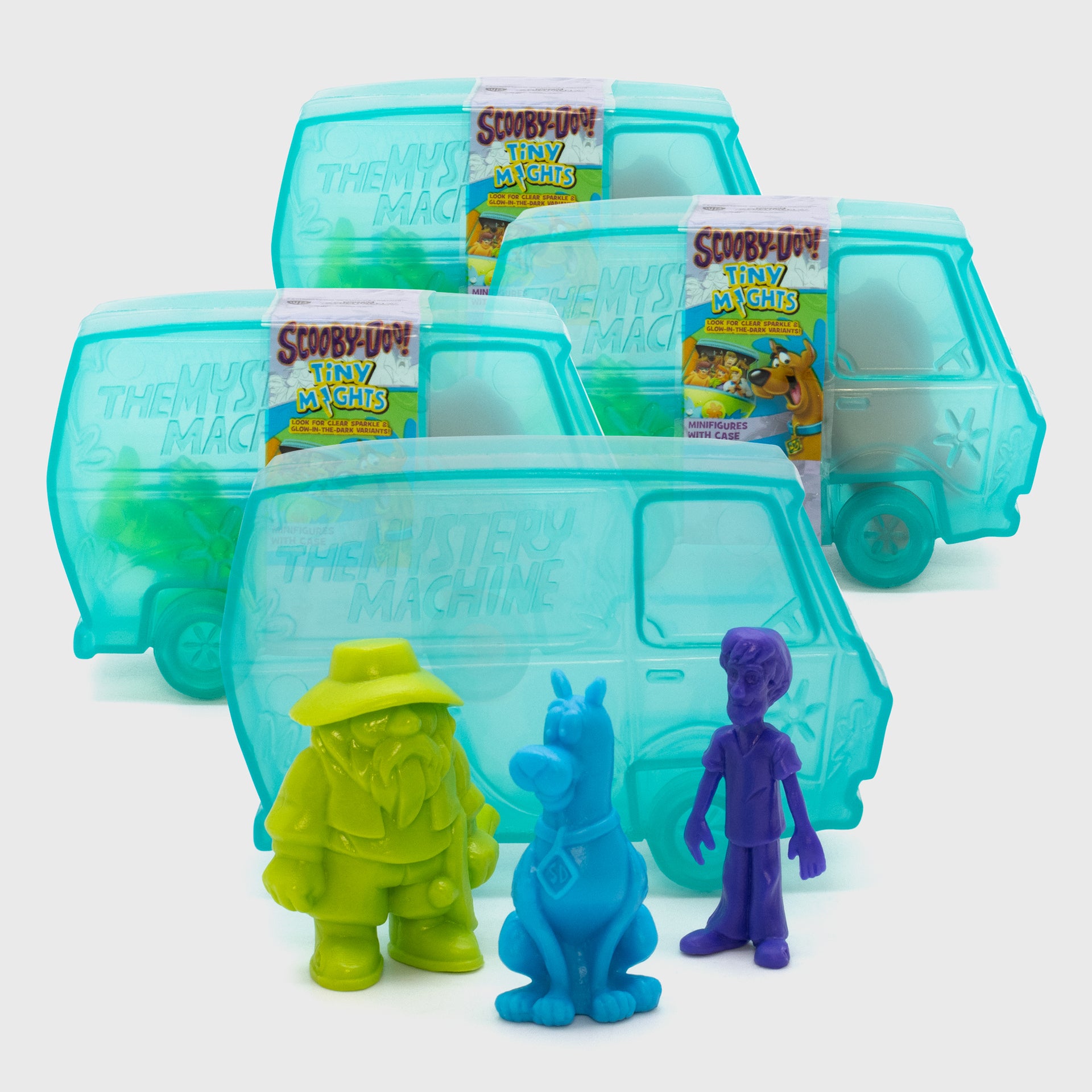 scooby doo tiny mights 4 pack. shows 3 figures in front.