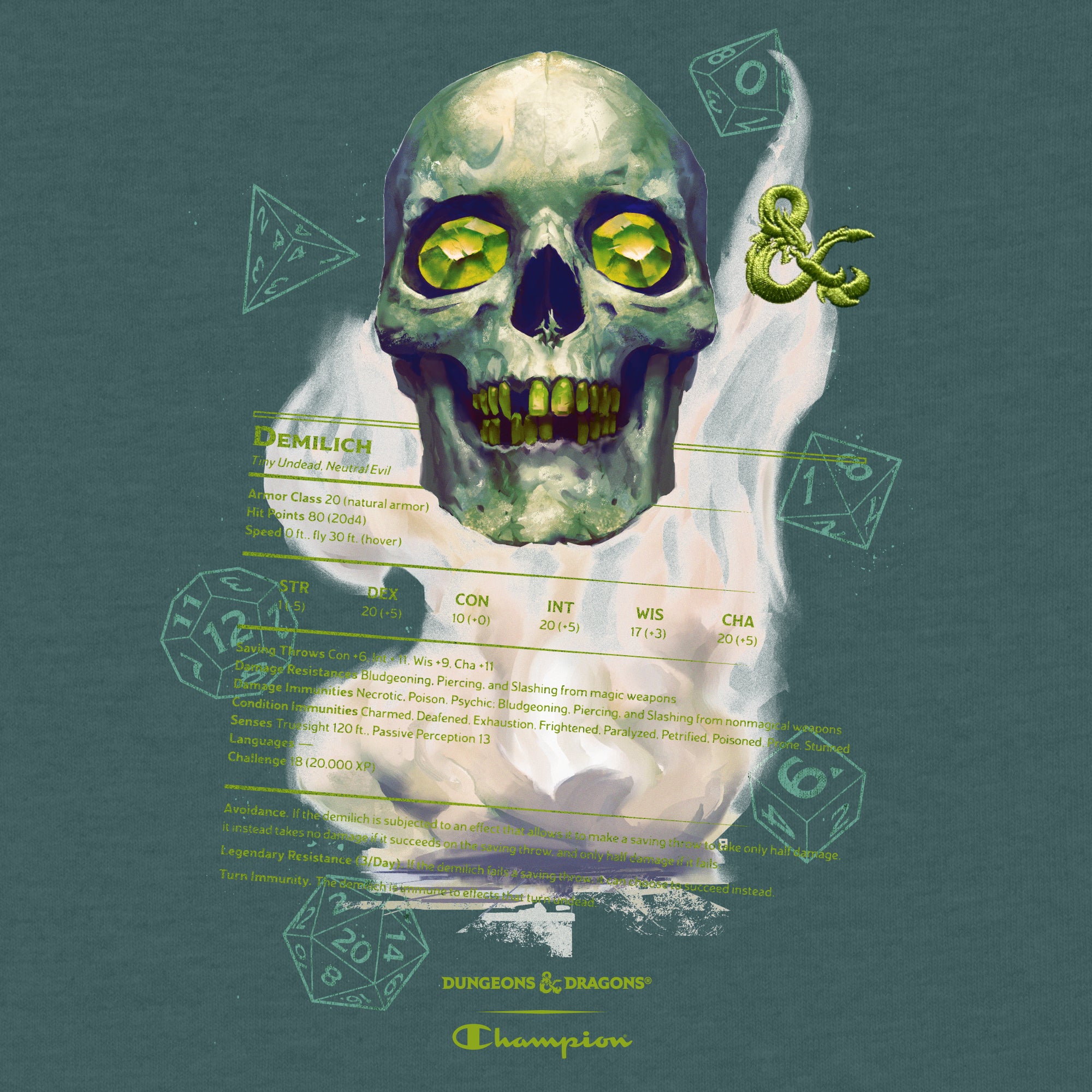 demilich d&d tshirt dungeons and dragons