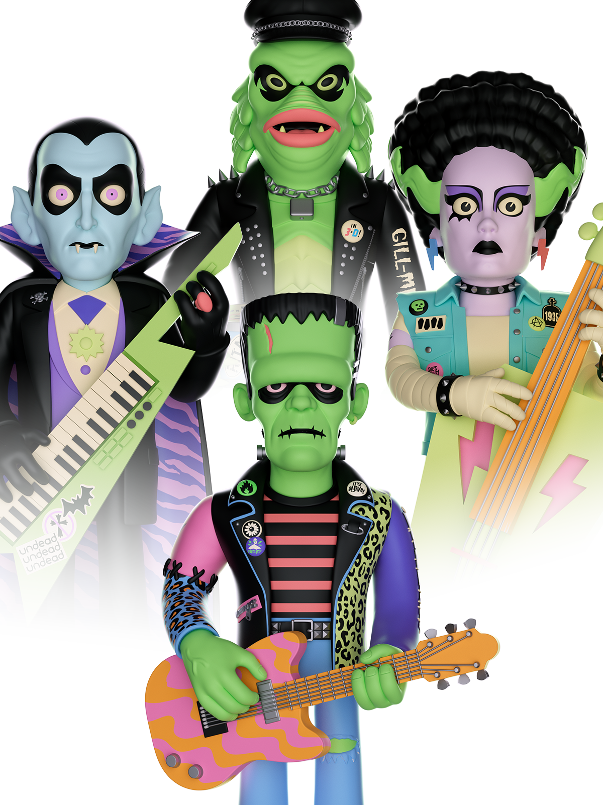 Monster Mosh - Universal Monsters X Lineham 4 Figure Set (Pre-Order)