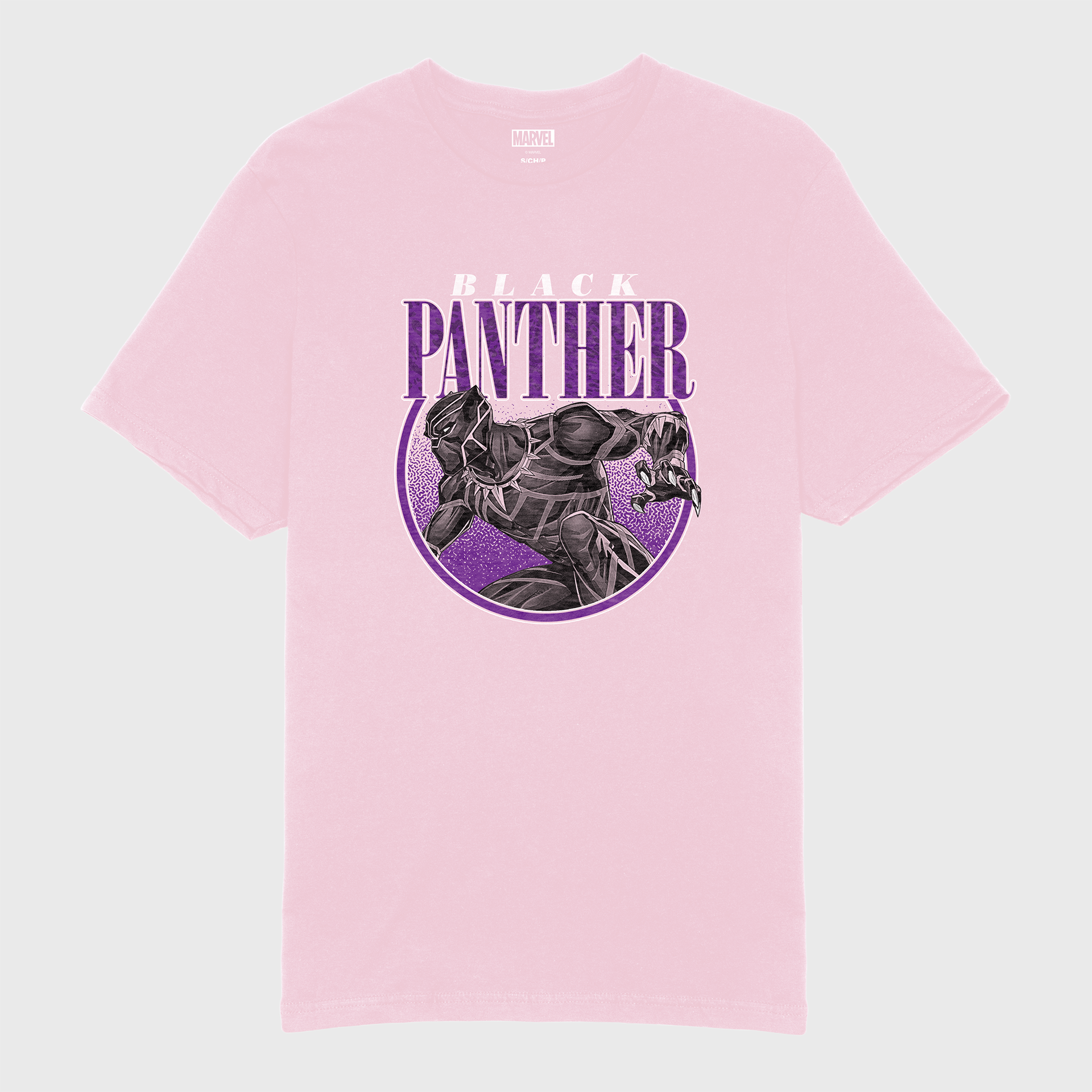 pink black panther circle ring t-shirt text says black panther