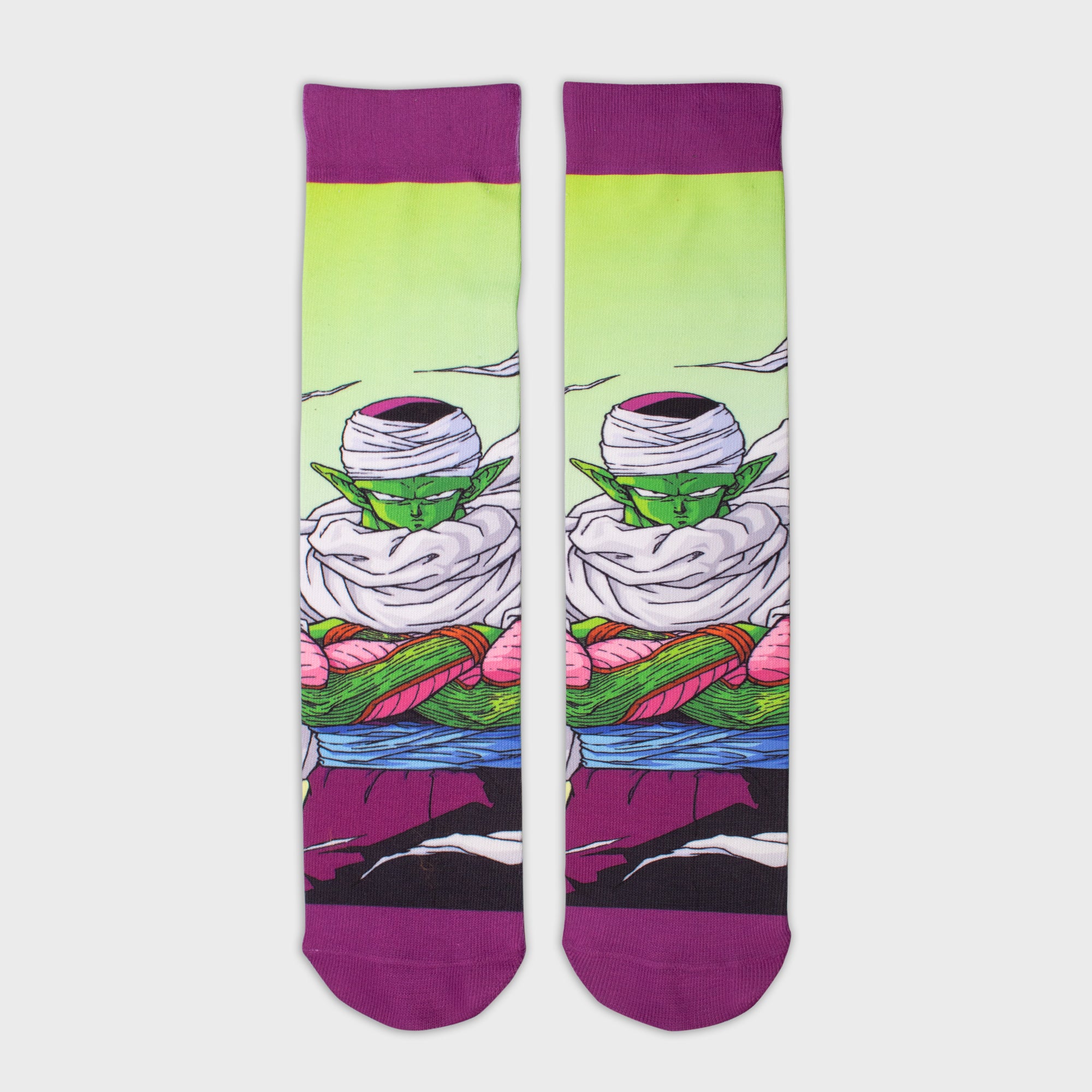 piccolo socks. piccolo is standing arms crossed.