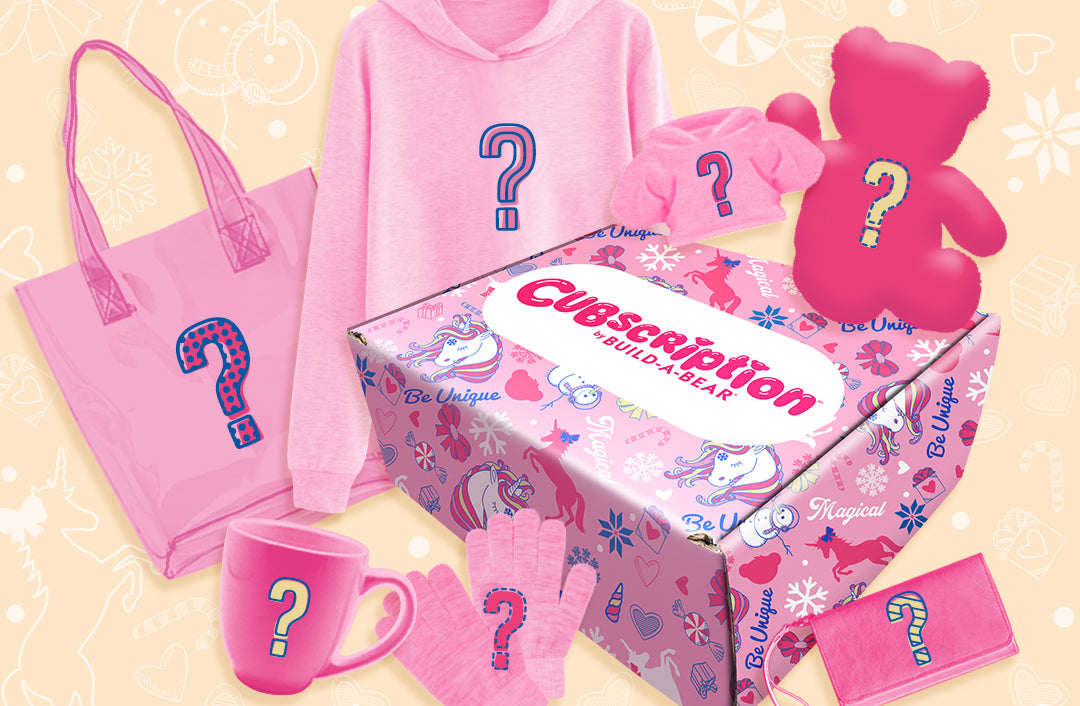 culturefly cubscription box with pink question mark items