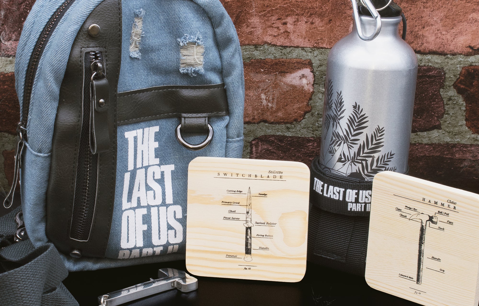 Banner of the last of us with bag and bottle