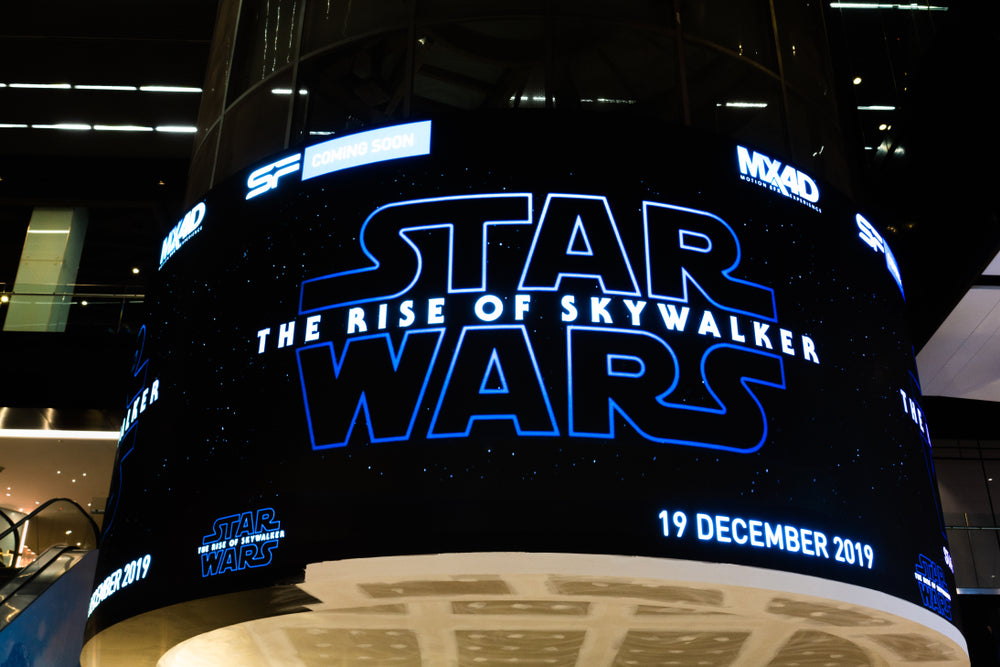 Star War displayed on a large screen
