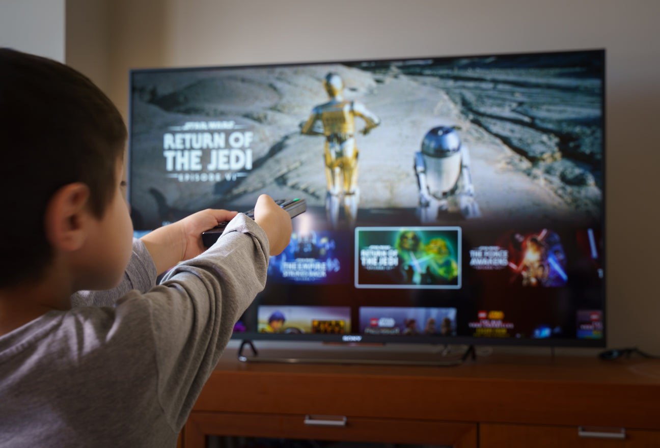 boy about to watch movie The Last Jedi