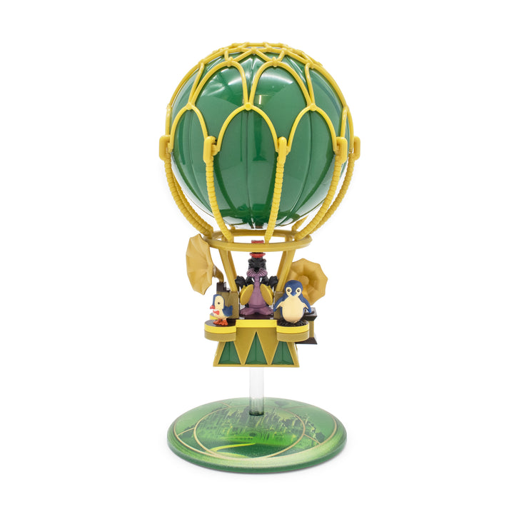 Model hot air balloon with characters on a white background
