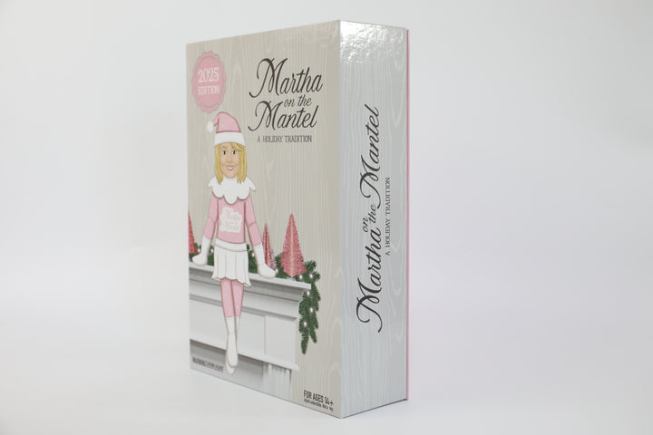 Box packaging of 'Martha the Mantelet' with a character design on a white background