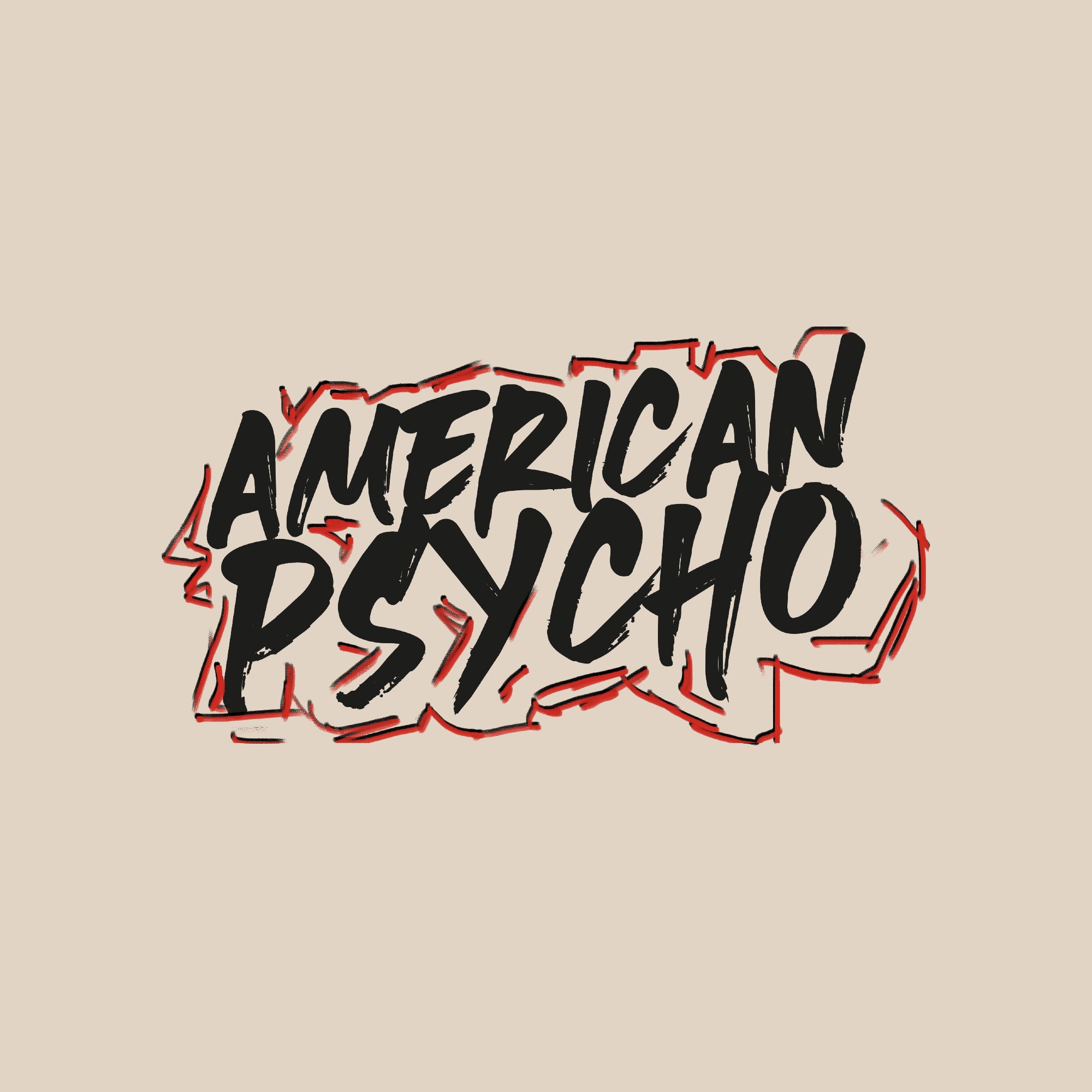 image on front pocket: american psycho logo