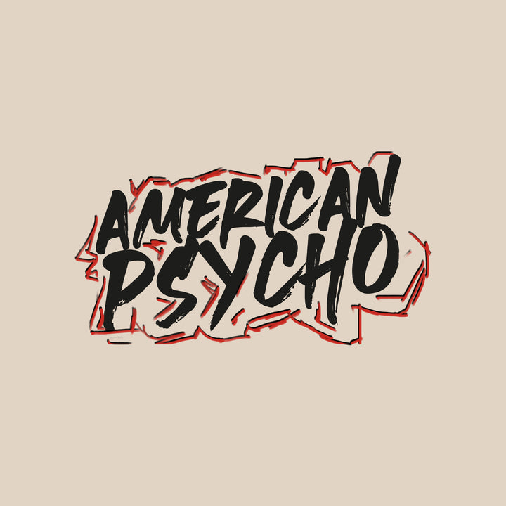 image on front pocket: american psycho logo