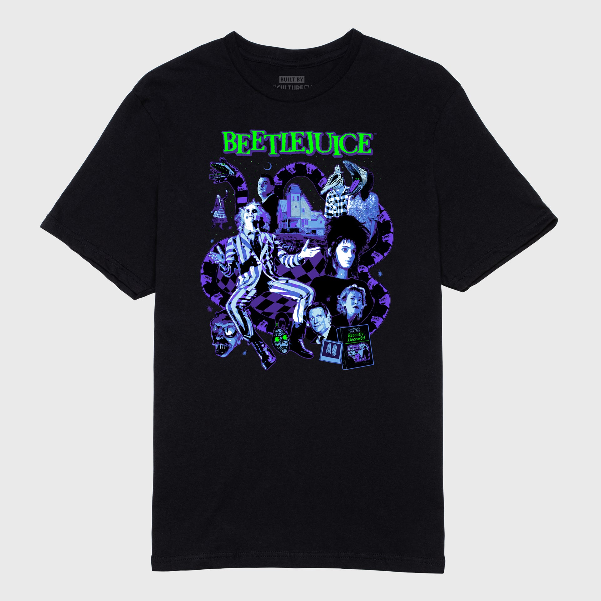 beetlejuice blue characters t-shirt