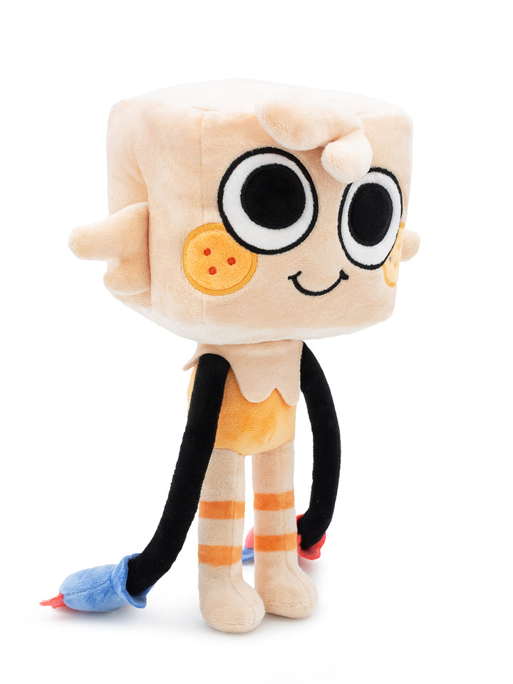 Goob plush standing facing to the right