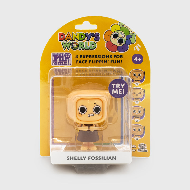 Toy figure in packaging with 'Dandy's World' branding on a white background