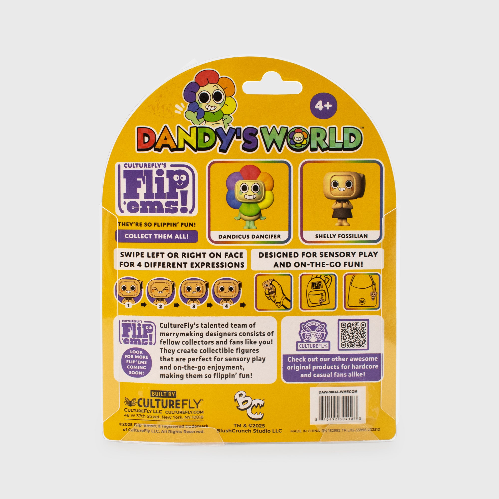 Packaging of Dandy's World Flip 'ems! figures with colorful characters on a white background