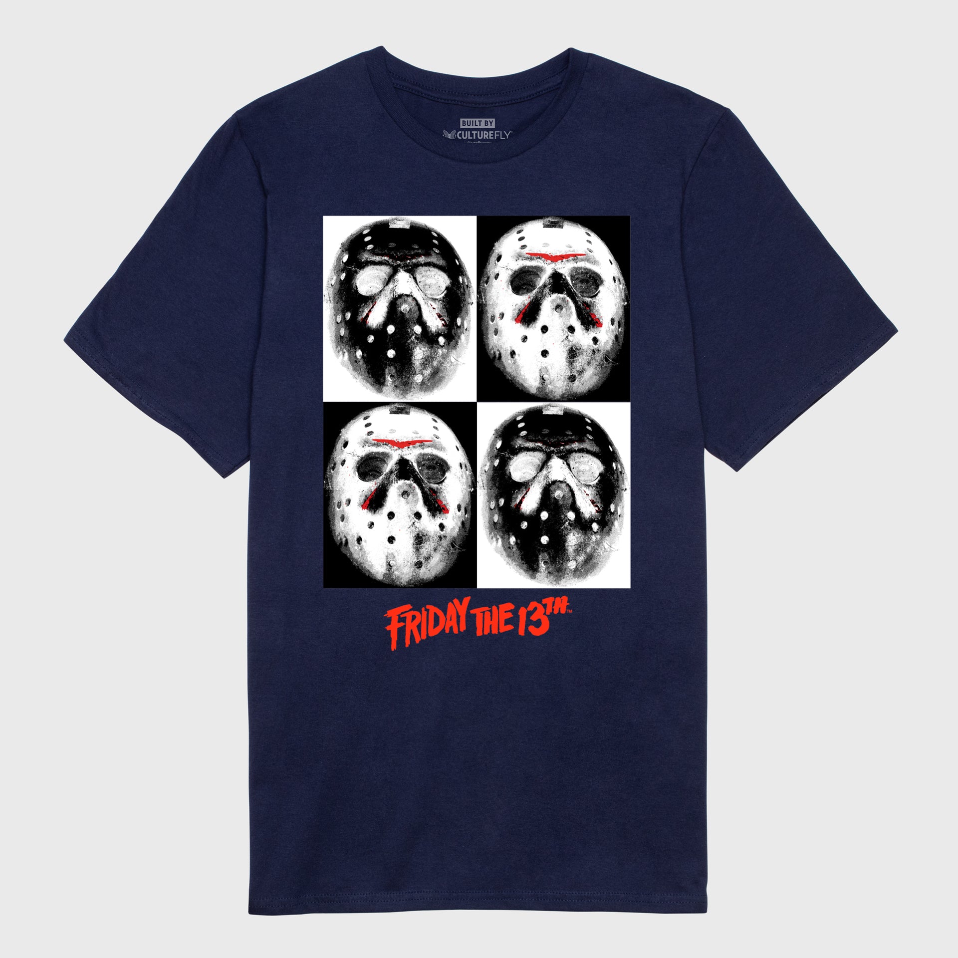 friday the 13th jason grid navy tshirt