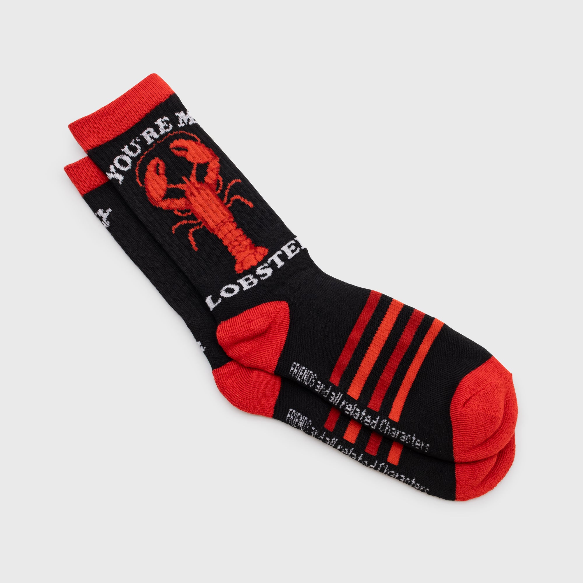 crew socks. image: lobsters. text: you're my lobster.