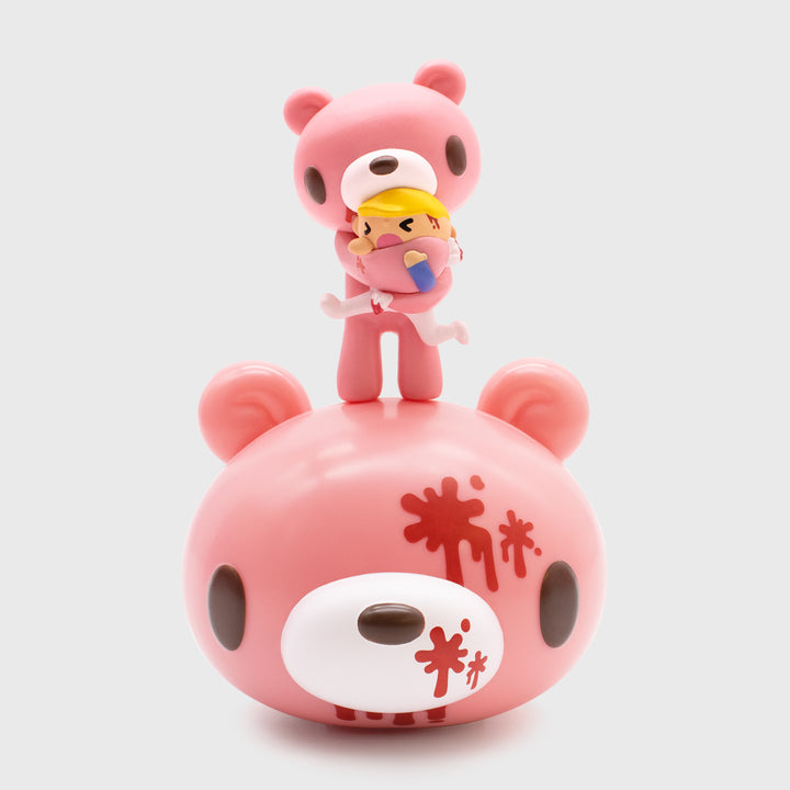 gloomy bear smols. gloomy bear hugging boy while he squirms away