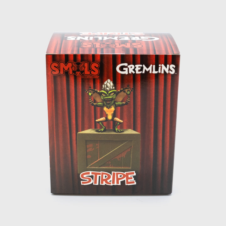 gremlins stripe smol side packaging. text: smols gremlins stripe