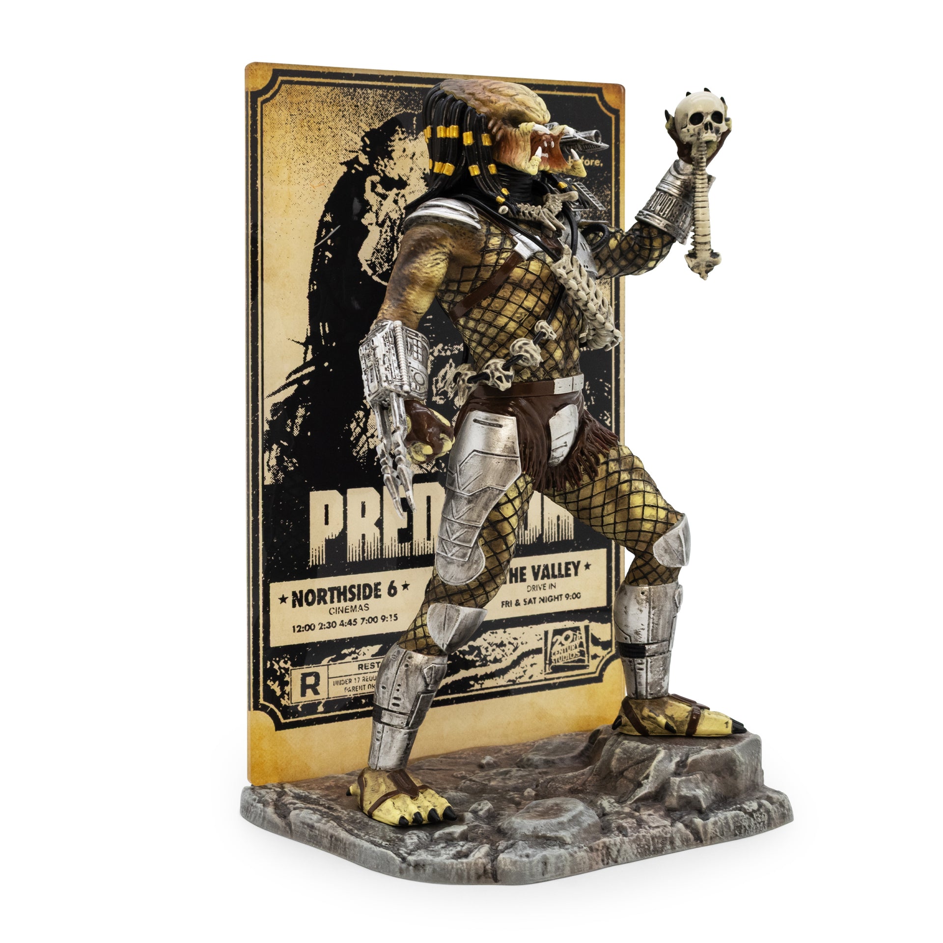 Predator figurine with a detailed design against a white background