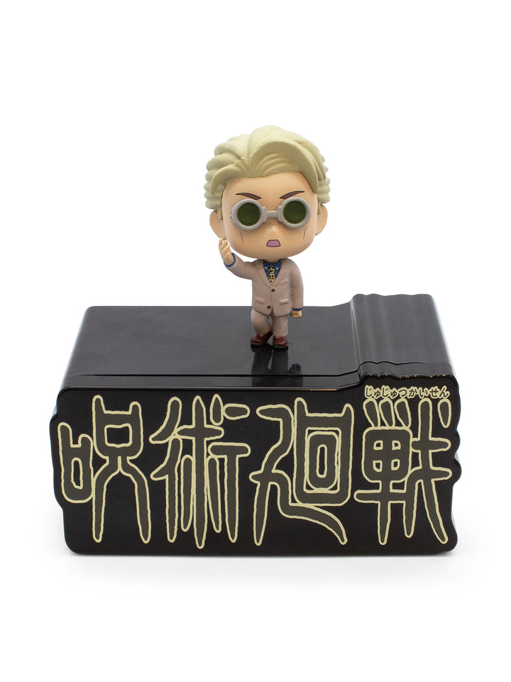 vinyl figure of nanami on a black stand with Japanese text