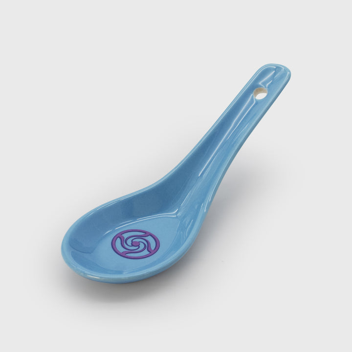 ramen spoon. spiral image on bottom of spoon