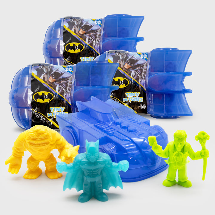 batman tiny mights 4 pack. shows 3 figures in front.