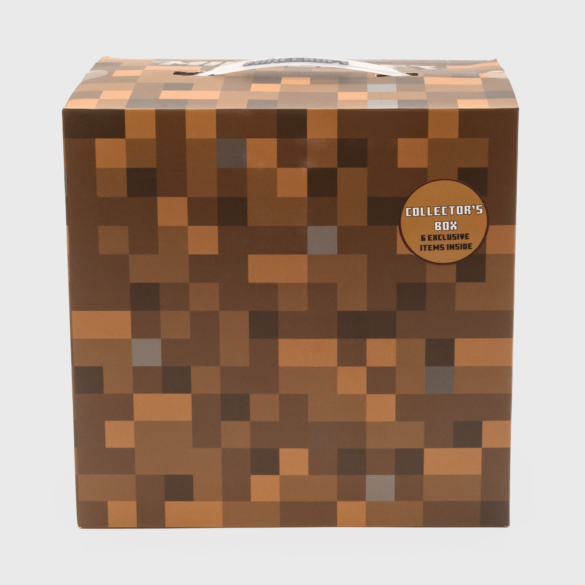 cube box. text: collector's box 6 exclusive items inside.