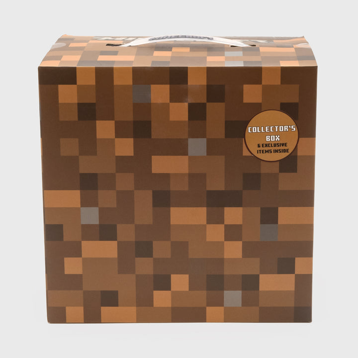 cube box. text: collector's box 6 exclusive items inside.