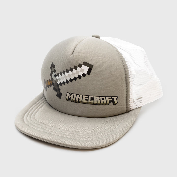 trucker hat. iron sword on front. text: minecraft
