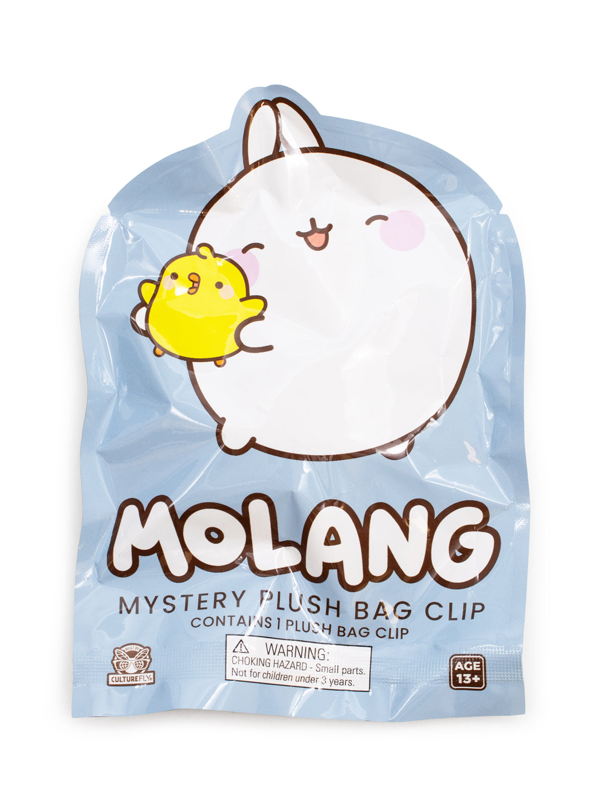 Molang mystery plush bag clip packaging on a white background