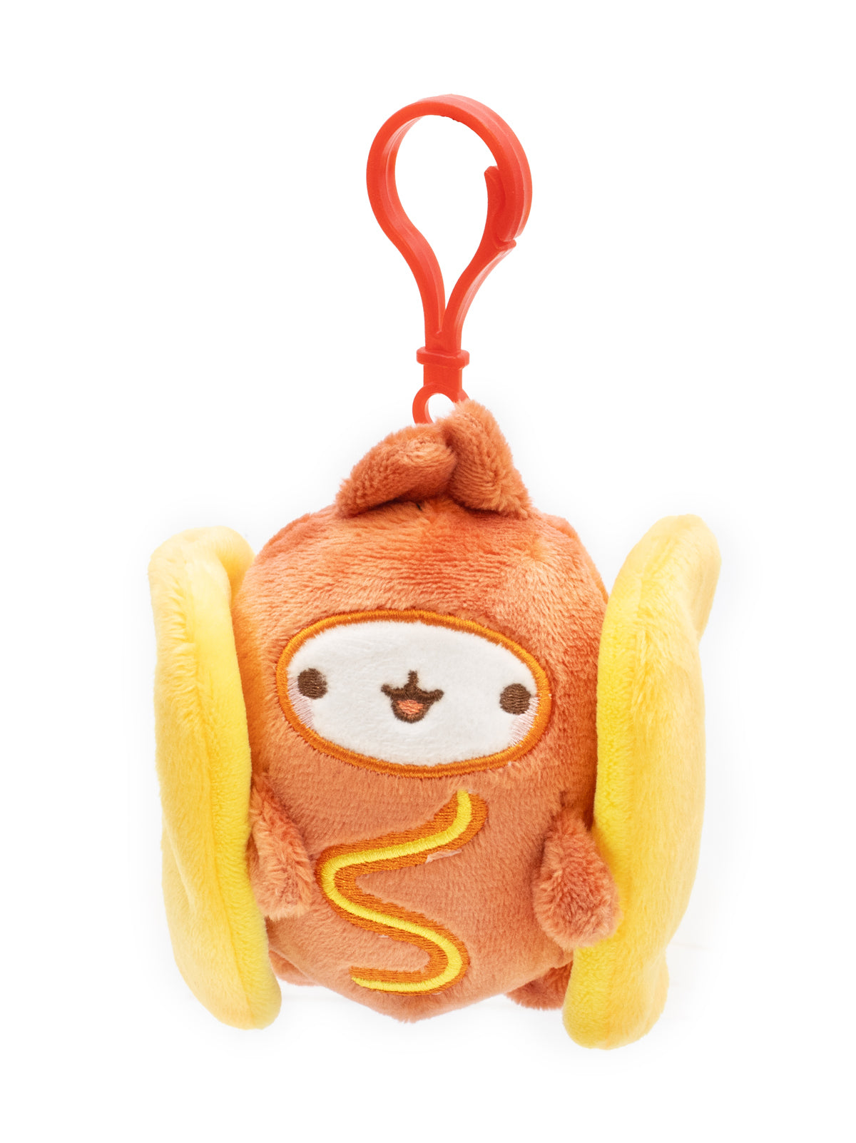 Plush keychain with a cartoon character on a white background