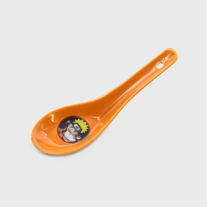 ramen spoon. naruto holding ramen bowl sticker in bottom