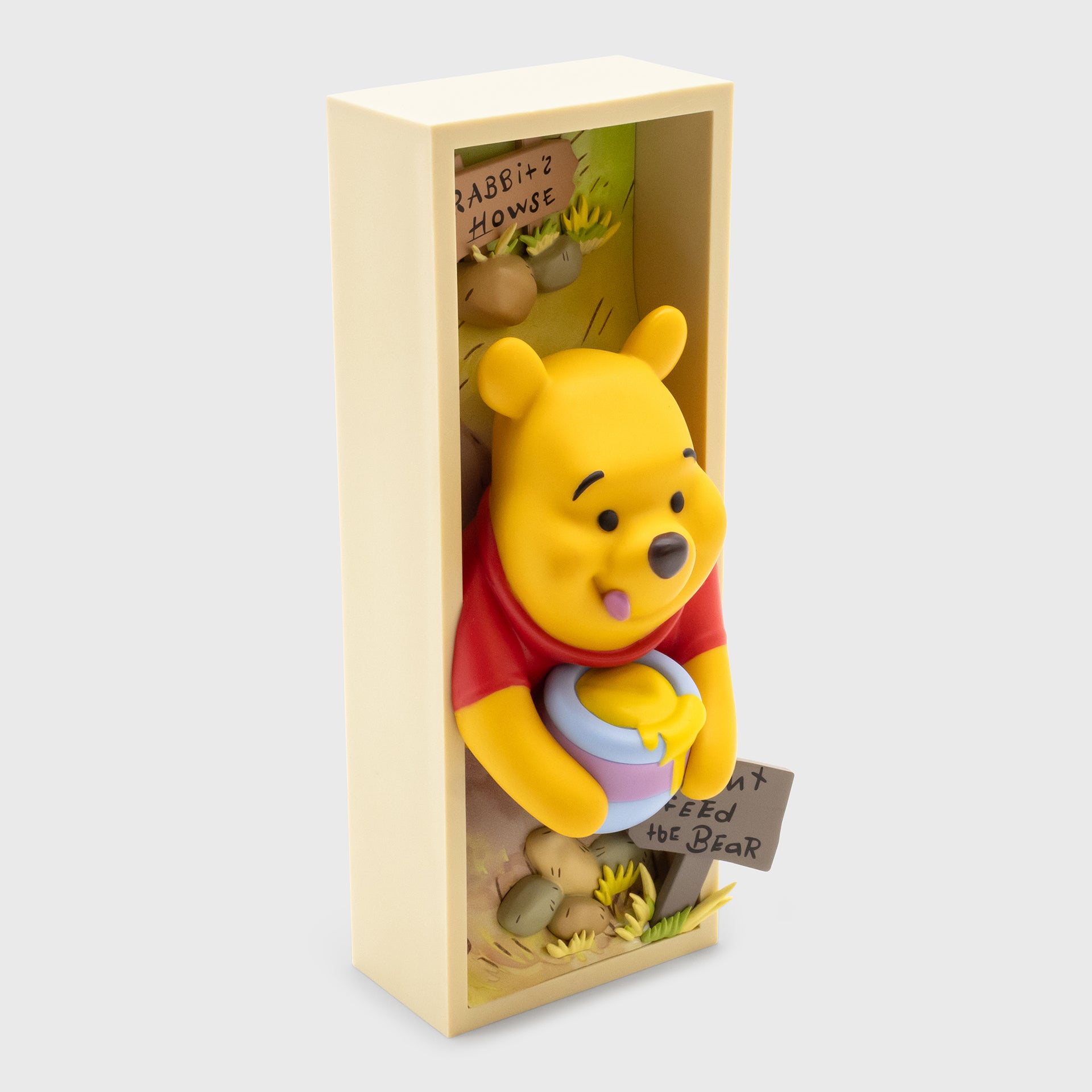 winnie the pooh disney nooks. pooh with honey pot stuck. signs say: rabbit's howse don't feed the bear