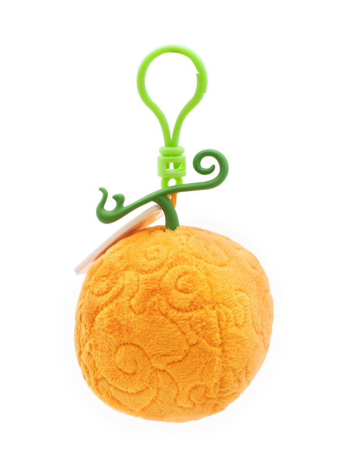 Plush orange with green stem on a white background