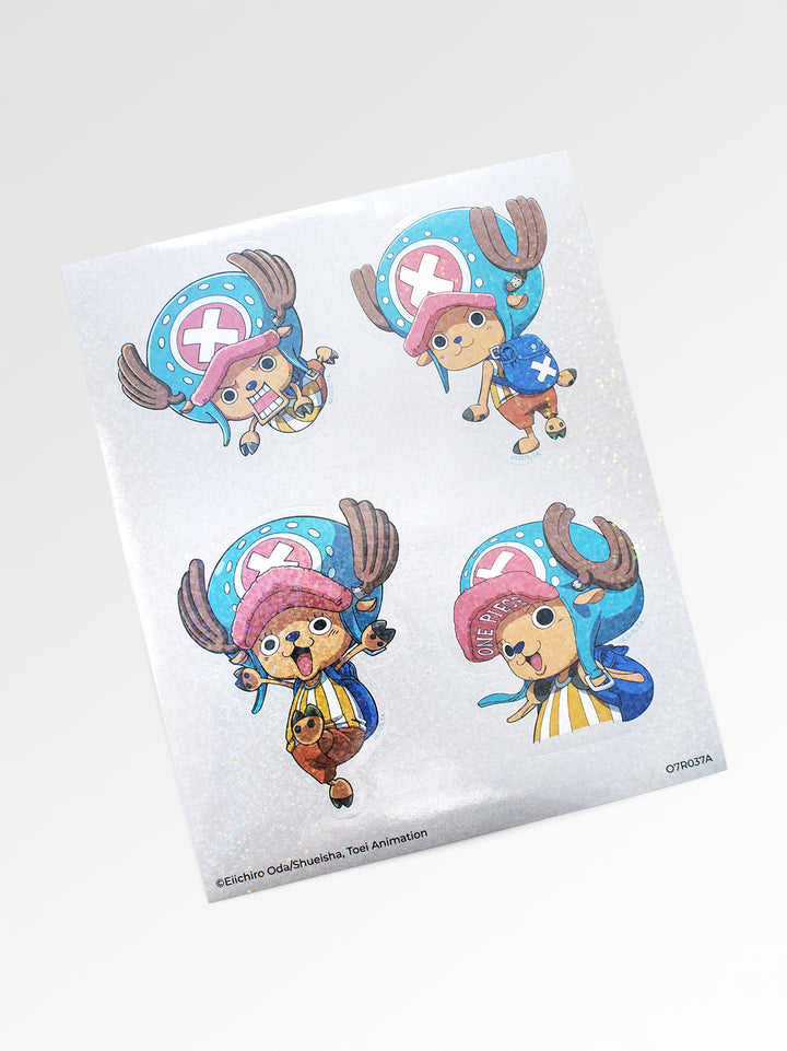 Sheet of cartoon character stickers on a white background