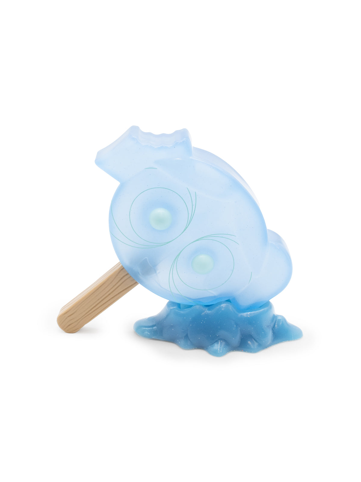 Blue ice cream popsicle with a stick on a white background