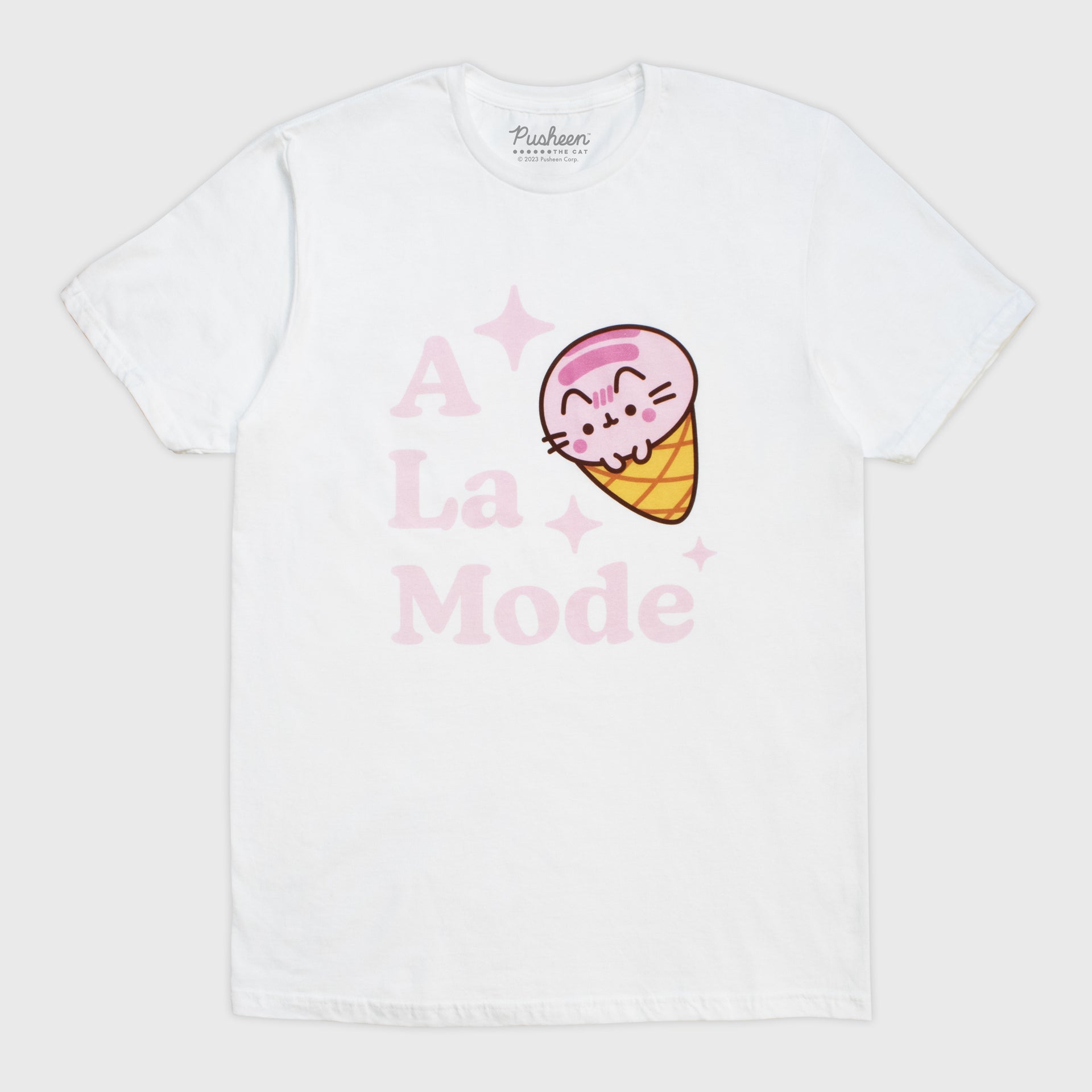 pusheen a la mode ice cream white shirt