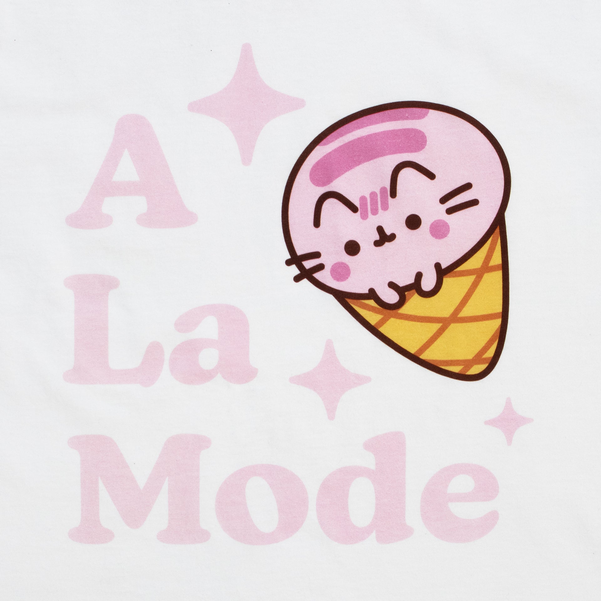 pusheen a la mode ice cream white shirt