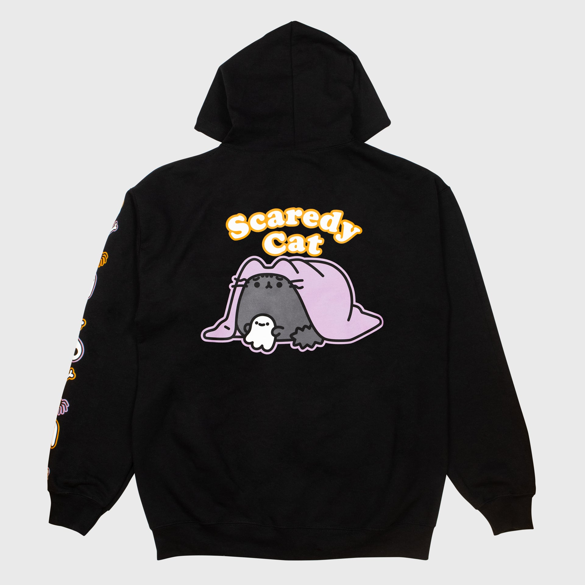 pusheen scaredy cat zip up hoodie back