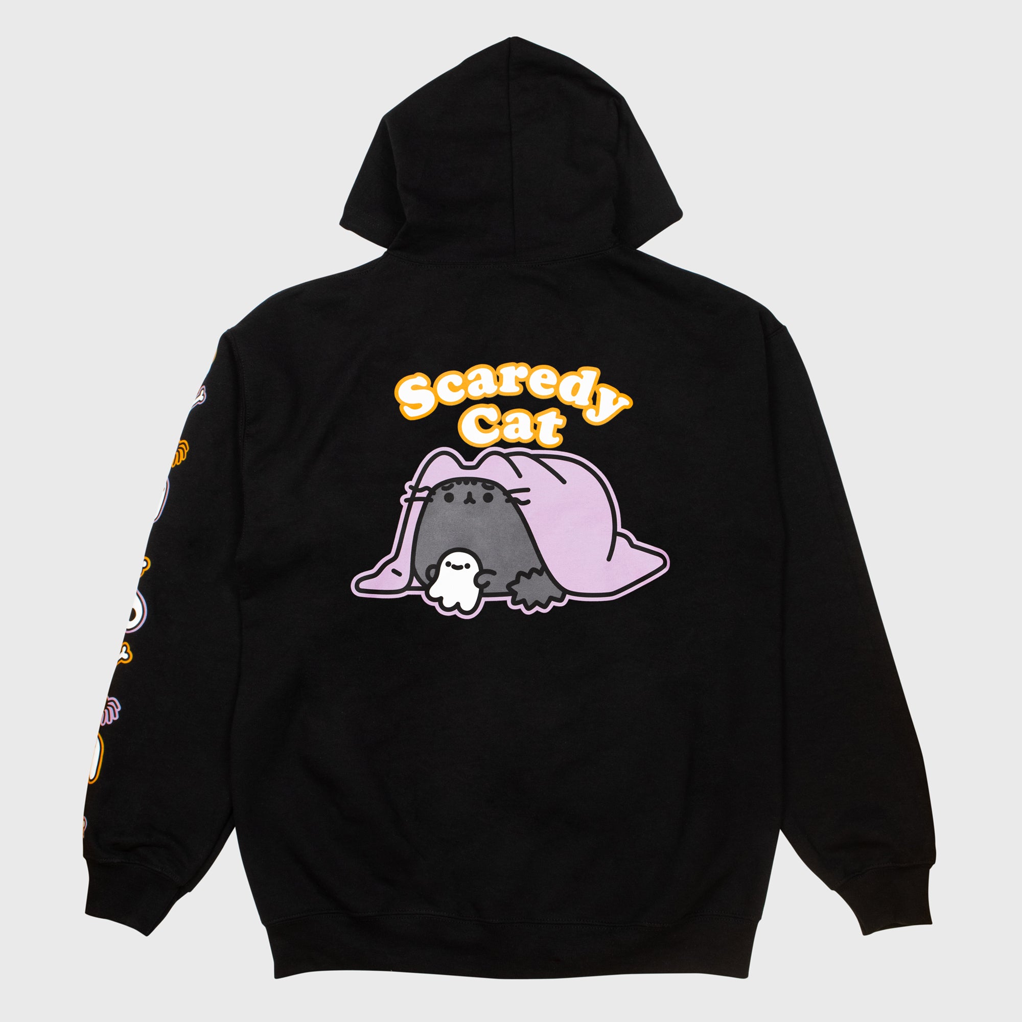 pusheen scaredy cat zip up hoodie back