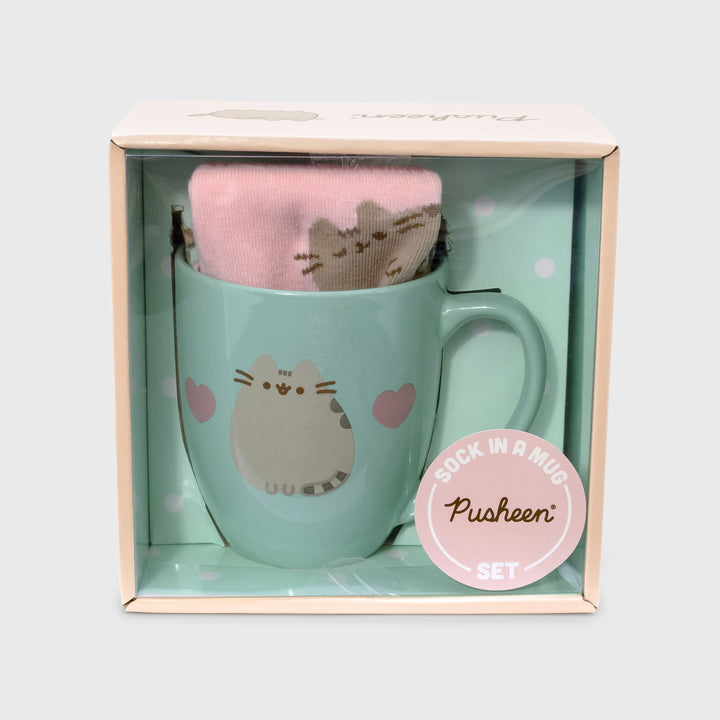 sock in a mug pusheen set packaging