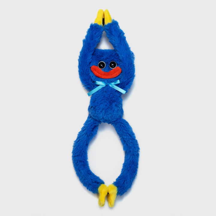 smiling huggy wuggy poppy playtime 14" plush front. hands velcro together. feet velcro together.