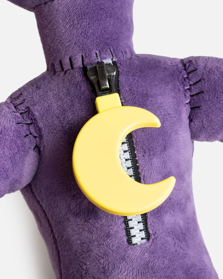 monster catnap plush close up of stitches and zipper
