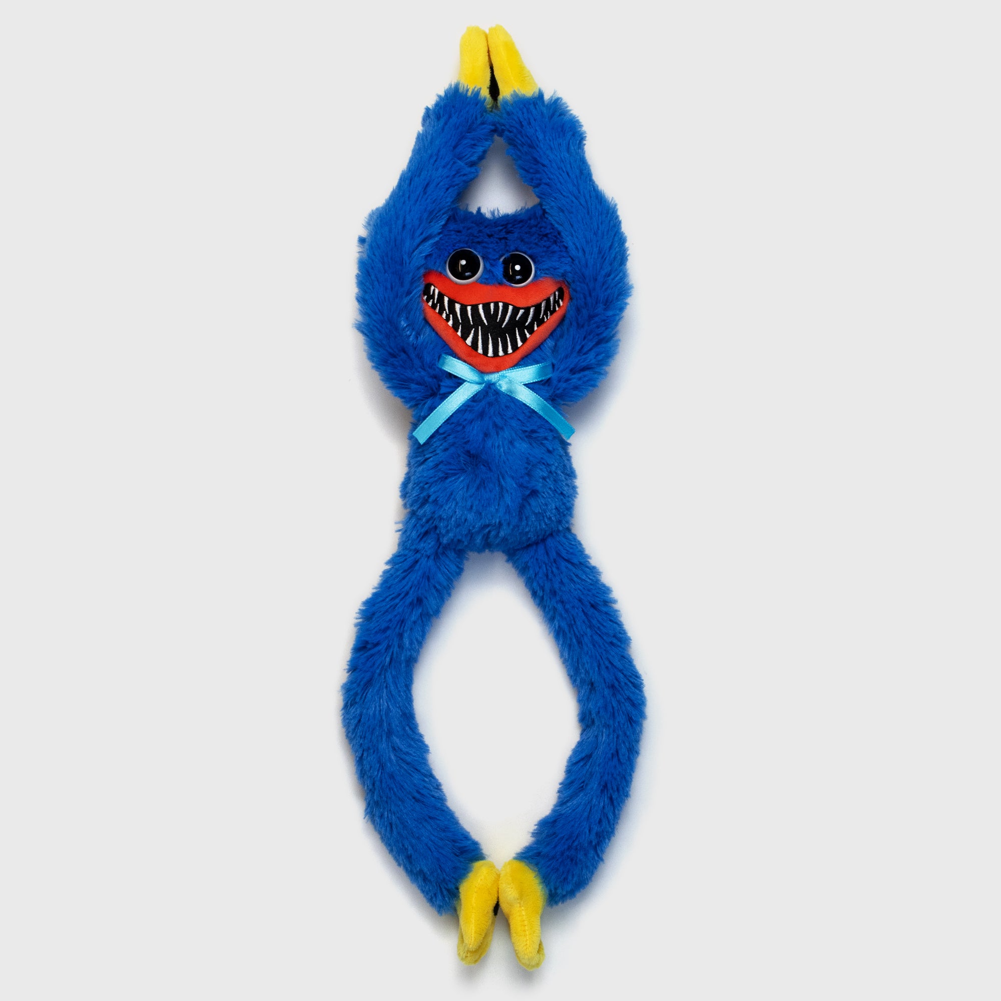 scary huggy wuggy poppy playtime 14" plush front. hands velcro together. feet velcro together.