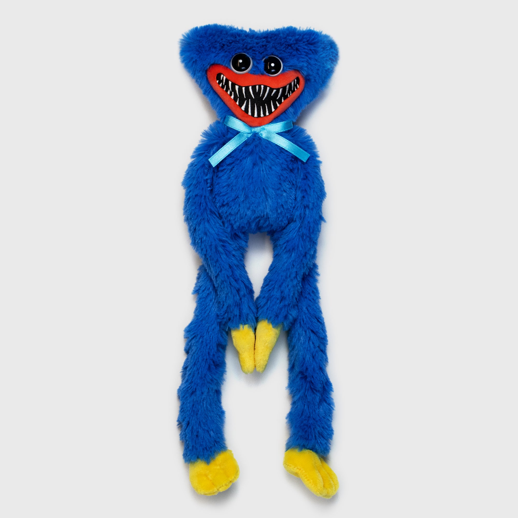 scary huggy wuggy poppy playtime 14" plush front. hands velcro together.