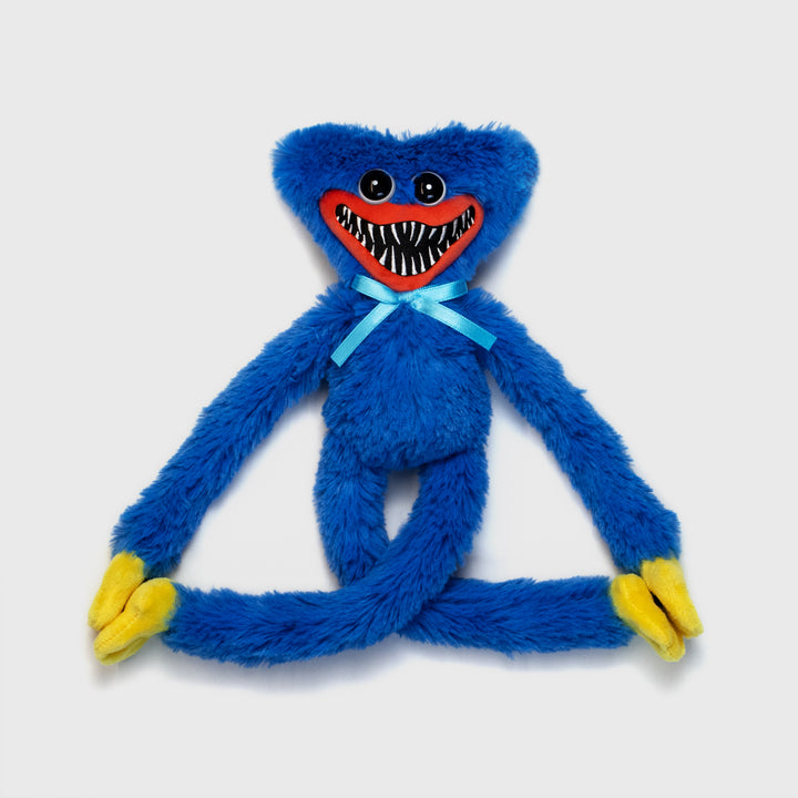 scary huggy wuggy poppy playtime 14" plush front. hands and feet velcro together.
