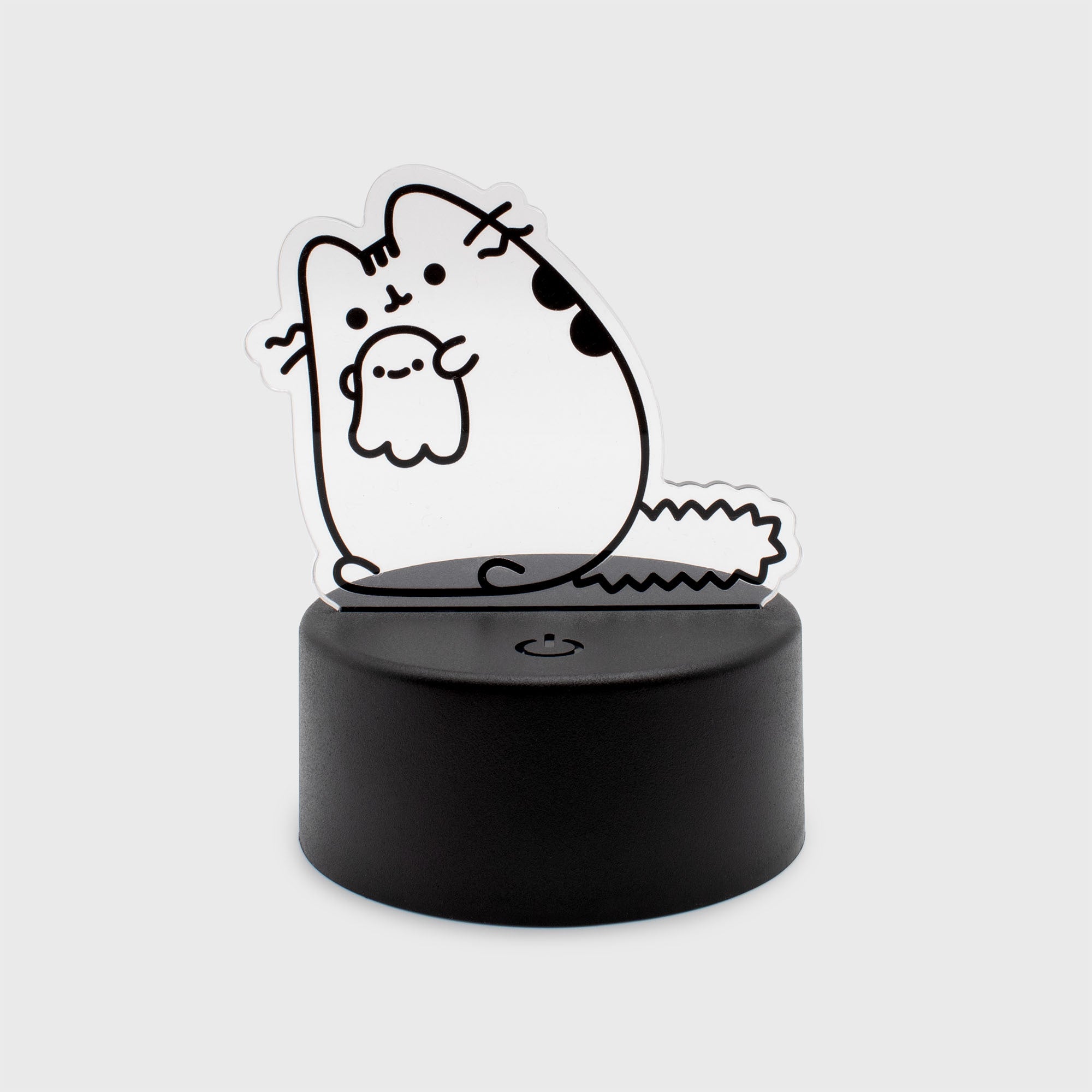 pusheen holding ghost LED light