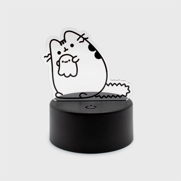 pusheen holding ghost LED light