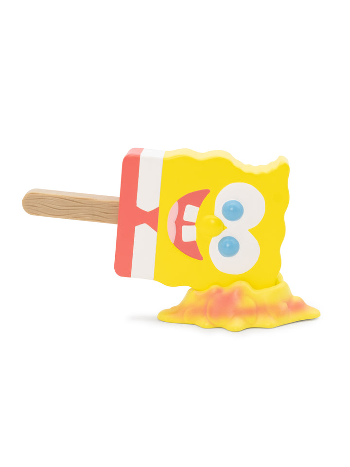 Toy popsicle with a colorful design on a white background